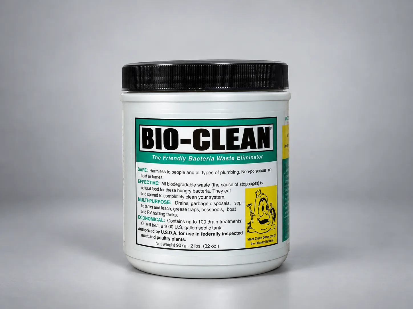 Tub of Bio-Clean bacterial drain and septic treatment